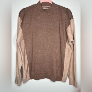 LOFT Women’s  Two-Tone Brown Crewneck Sweater